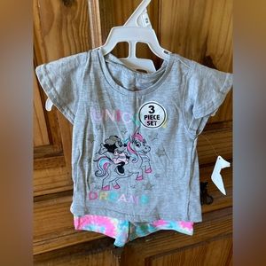 Disney Minnie Mouse 3 piece shirt shorts tank top outfit size 18 months - NWT
